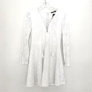 LUC-CE White Lace Skater Dress